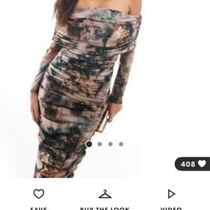 Never Fully Dressed Green off the shoulder dress in cherub print